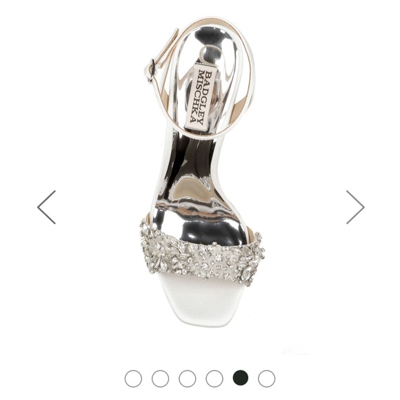 COPY - COPY - BADGLEY MISCHKA Rider Stiletto Heel Satin Soft White 9 - Picture 3 of 8